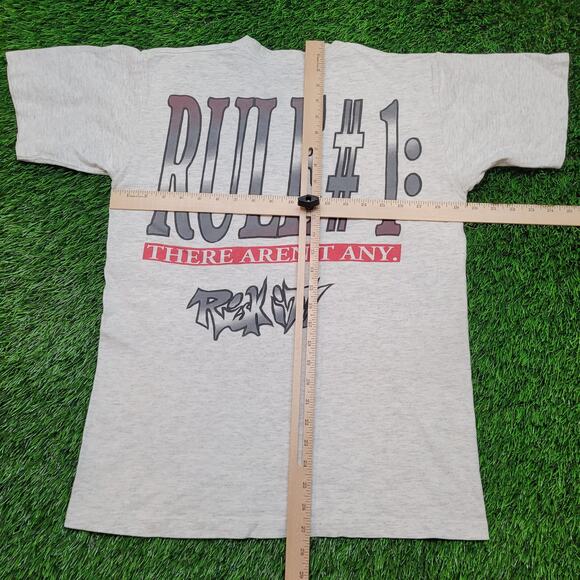 VTG 90s Rek-It "No Rules" T-Shirt Mens Small Single Stitch - Picture 9 of 13